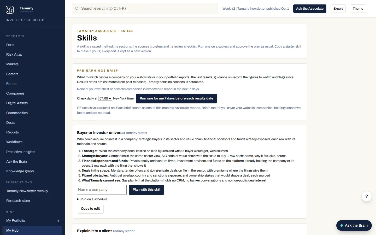 The Associate skills library with the hedge fund skills